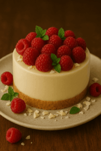 Paso a passo Cheesecake de Chocolate Branco com Framboesas