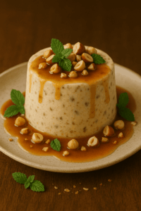 como fazer Semifreddo de Avelã com Calda de Rum
